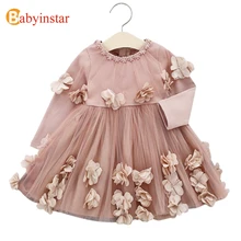 Cheap Babyinstar Girls Princess Dress Flower Design Long Sleeve Tutu Dress Children's Clothing Fashion Kids Party Dress For Girls Cheap Babyinstar Girls Princess Dress Flower Design Long Sleeve Tutu Dress Children's Clothing Fashion Kids Party Dress For Girls