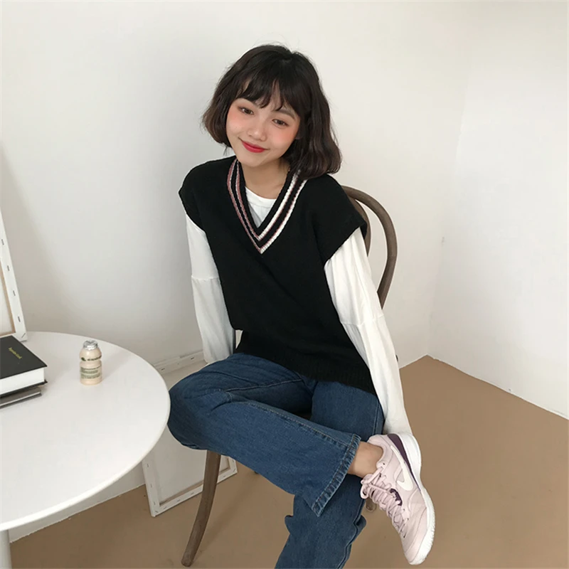 Поп Harajuku брендов Для женщин 2018 новый весенний пуловер свитера ретро тянуть