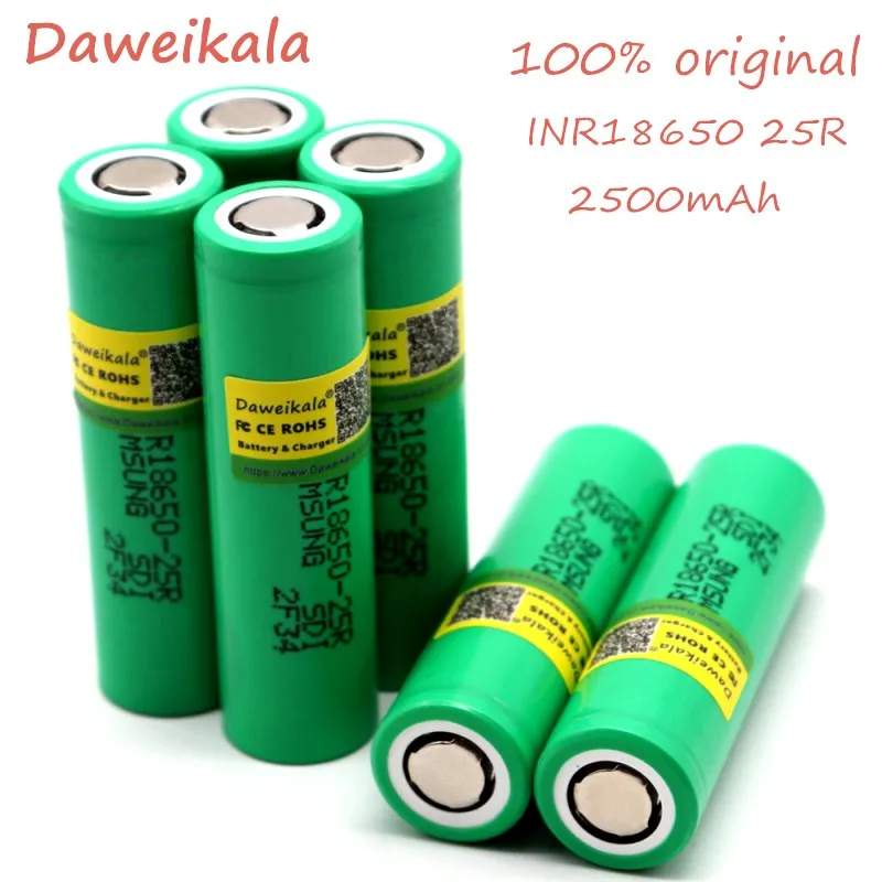 D 18650 аккумулятор 2500 mAh 3,6 V для samsung INR18650-25R 20A разрядка электронных сигарет