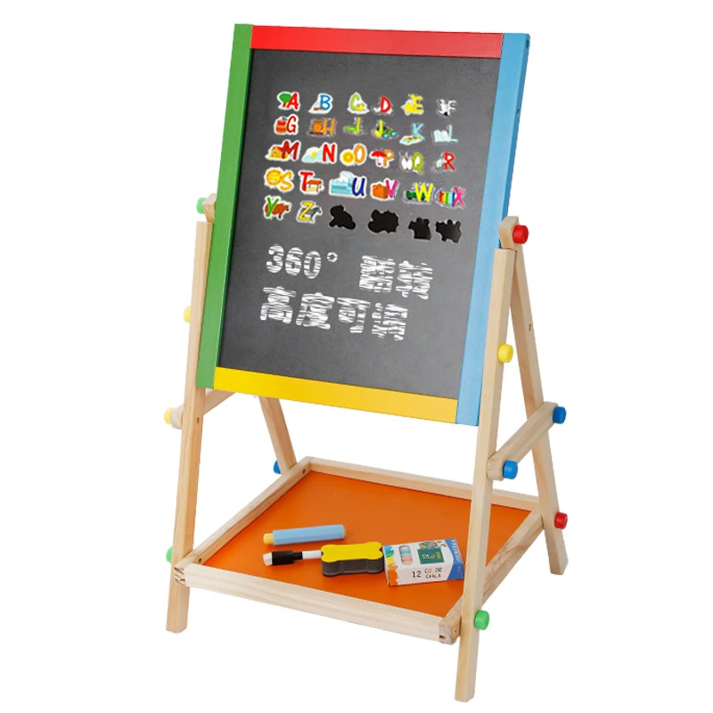 haar grijnzend pot 70cm Kinderen houten tekentafel dubbelzijdige magnetische schoolbord  whiteboard verstelbare schildersezel schilderen board speelgoed 3Y  +|Tekenspeelgoed| - AliExpress