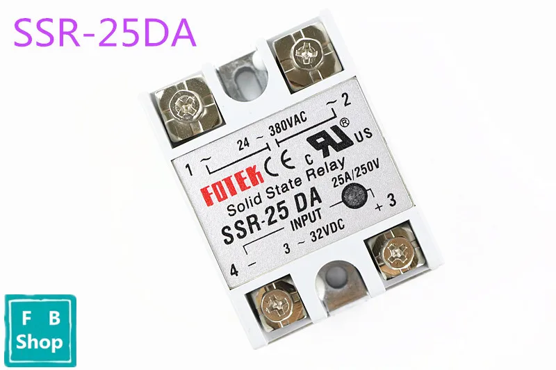 1pcs SSR-25DA 25A 5-24V DC to AC SSR 25DA solid state relay