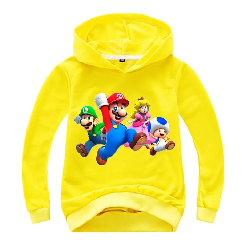 Classic cartoon Kids Boys Super Mario Playing 3D Print Sweatshirt Long Sleeve Game Hoodie Shirt For Girls Coat Jacket - Цвет: color at picture