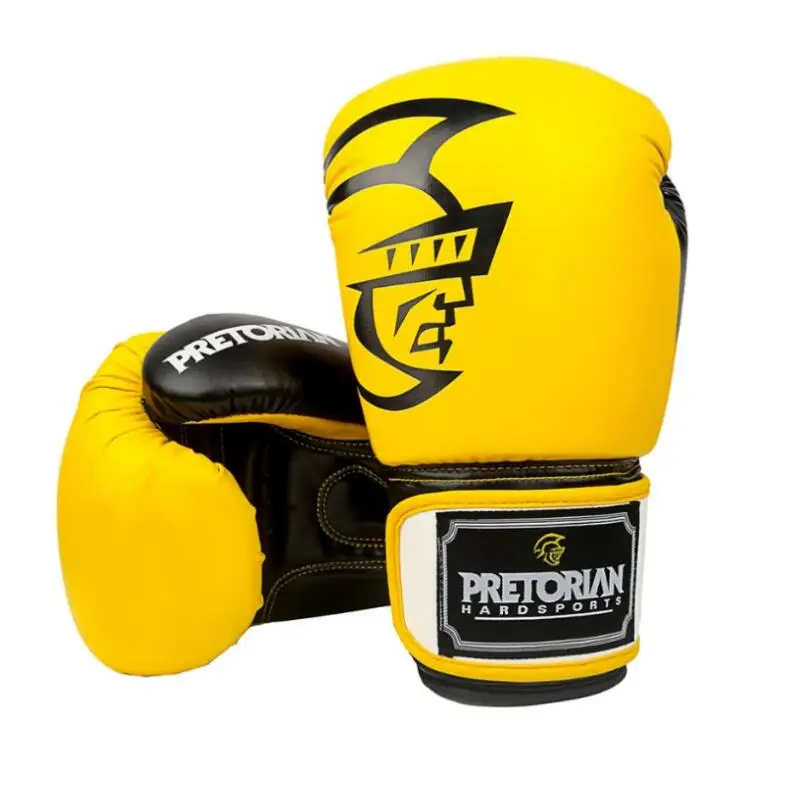 10 16 OZ WHOLESALE PRETORIAN MUAY THAI TWINS PU LEATHER YELLOW BOXING