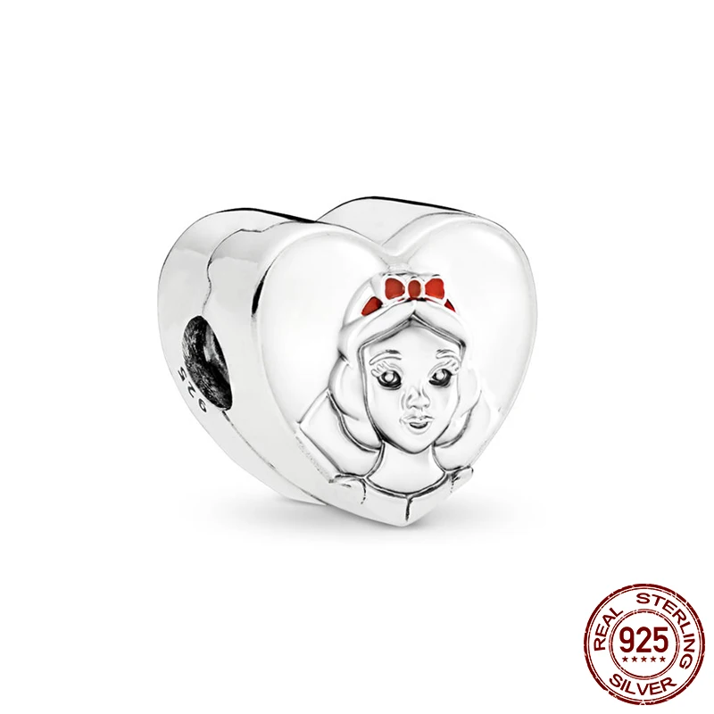 

Classic 925 Sterling Silver Beads Snow White Portrait Clip Charms fit Original Pandora Bracelets Women DIY Jewelry