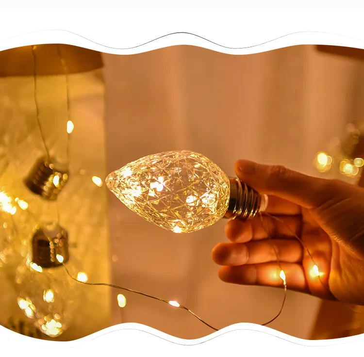 100 светодиодный фея ретро геометрический лампы фонари Медный провод шнура светильник 3 м светодиодный Декор для рождественской гирлянды свадебные gerlyanda