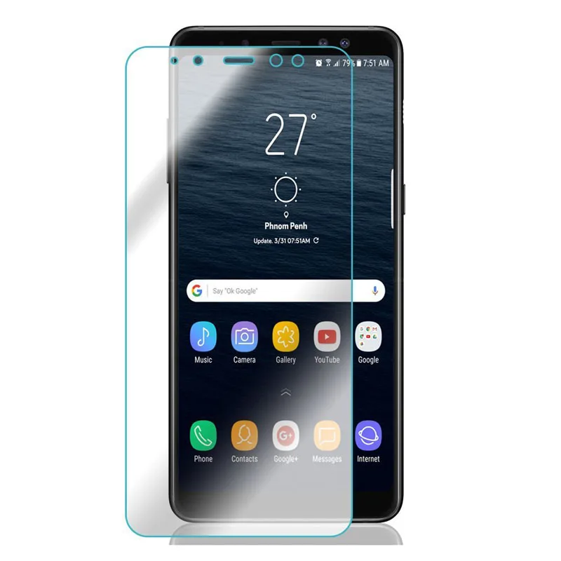 Высокое качество 9H 2.5D для закаленного стекла Samsung Galaxy A8 A9 A7 A5 2018 Защитная пленка