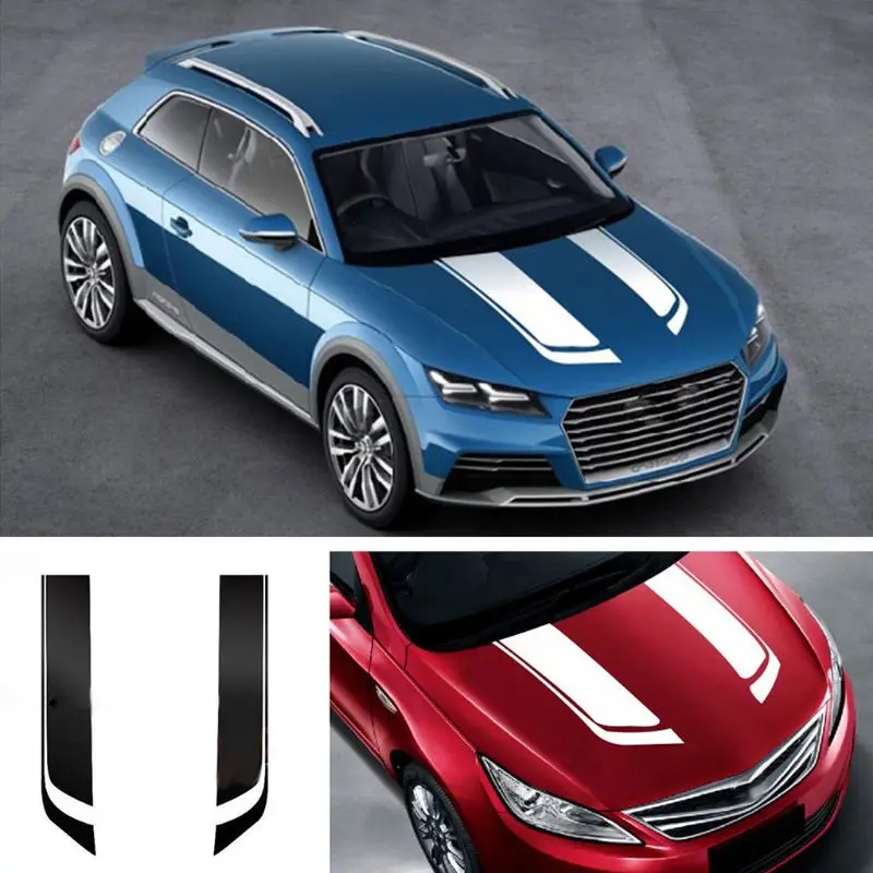 

2pcs 85cm Racing Sports Stripe Sticker Universal Car Hood Bonnet Vinyl Decals Car-Styling Stickers