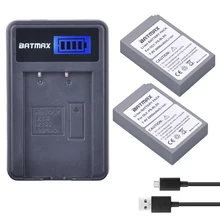 2000mAh 2Pcs BLS 5 BLS5 BLS50 Battery LCD USB Charger for Olympus PEN E PL2 E