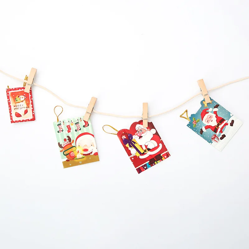 10pcs Natal Wooden Clamp Christmas Tree Decorations Hanging Ornaments Noel New Year Gift Clips DIY Crafts Party Decoration Photo | Дом и сад