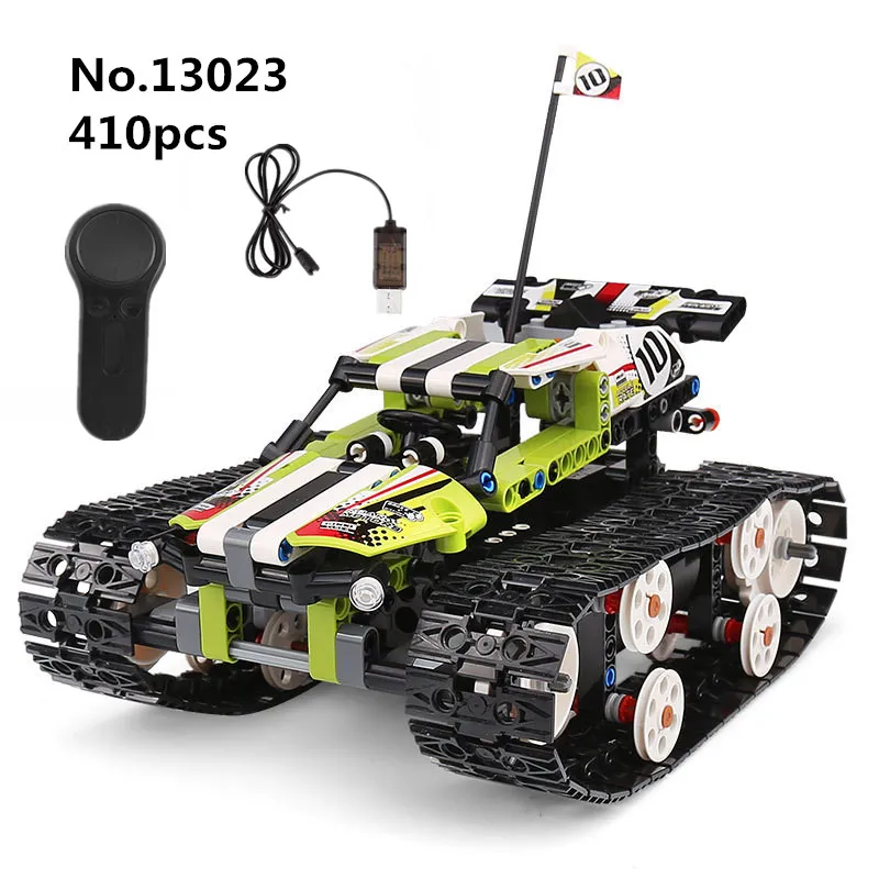 

410pcs Technic Series The RC Track Remote-control Race Cars Set Building Blocks Bricks Educational Toys Compatible with Legoings
