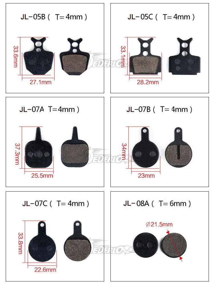 JEDERLO 4 пары/8 шт. керамические велосипедные дисковые тормозные суппорт колодки общего стиля тормозные детали для SHIMANO ZOOM формула гидравлический тормоз