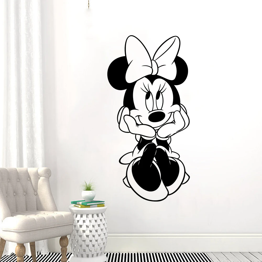 Cartoon Character Wall Sticker Minnie Mouse Vinyl Wall Decal Kids Girls