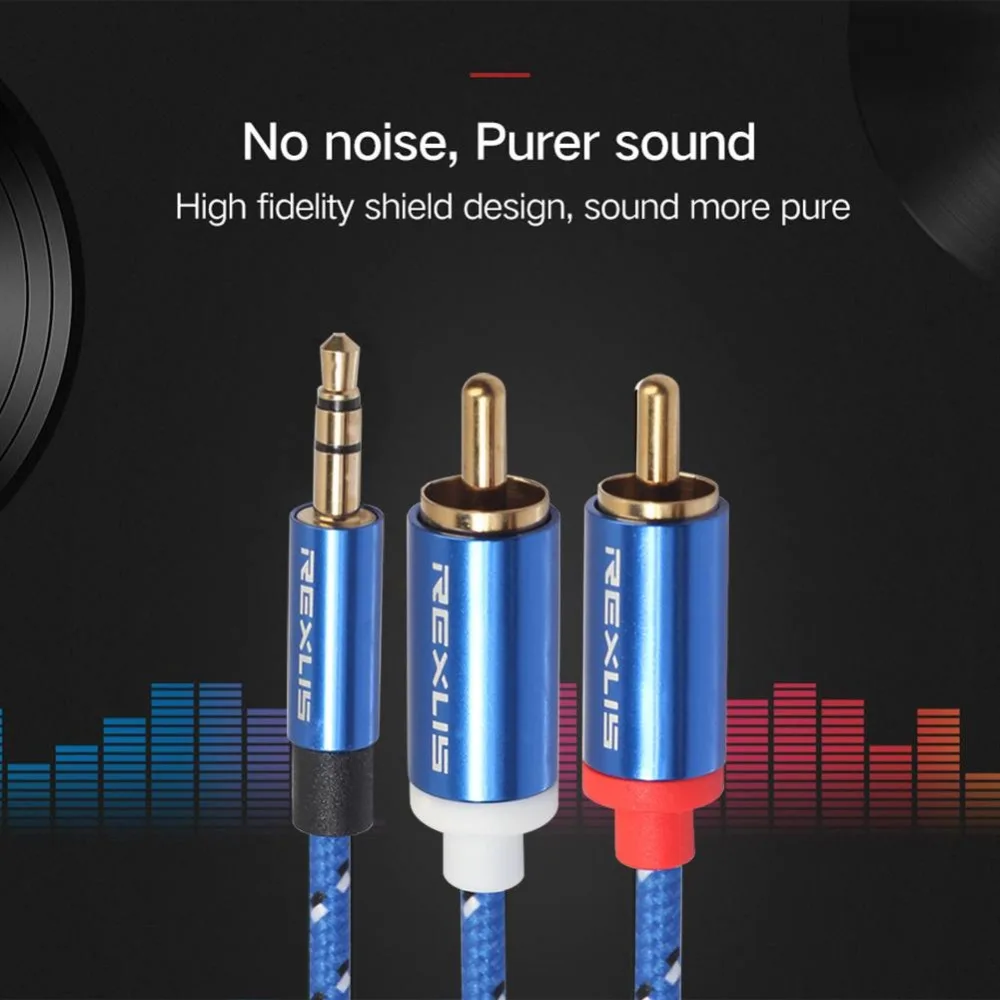 10 Meter Stereo Audio Cables Male to Male 3.5mm AUX Jack To 2 RCA Wire