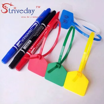 

50pcs/lot Disposable plastic Ties Seals label large Signage Ties Seals Tag Logistics Tagout 4*200mm color sent randomly