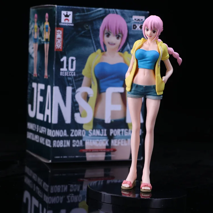 

2017 New Pattern 18CM PVC Anime One Piece Action Figure JEANS FREAK Rebecca Model Car Furnishing Articles Holiday Gifts Ornament
