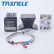 Цифровой PID контроллер температуры REX-C100 REX C100 термостат+ 40DA SSR реле+ K термопары 1 м Зонд RKC