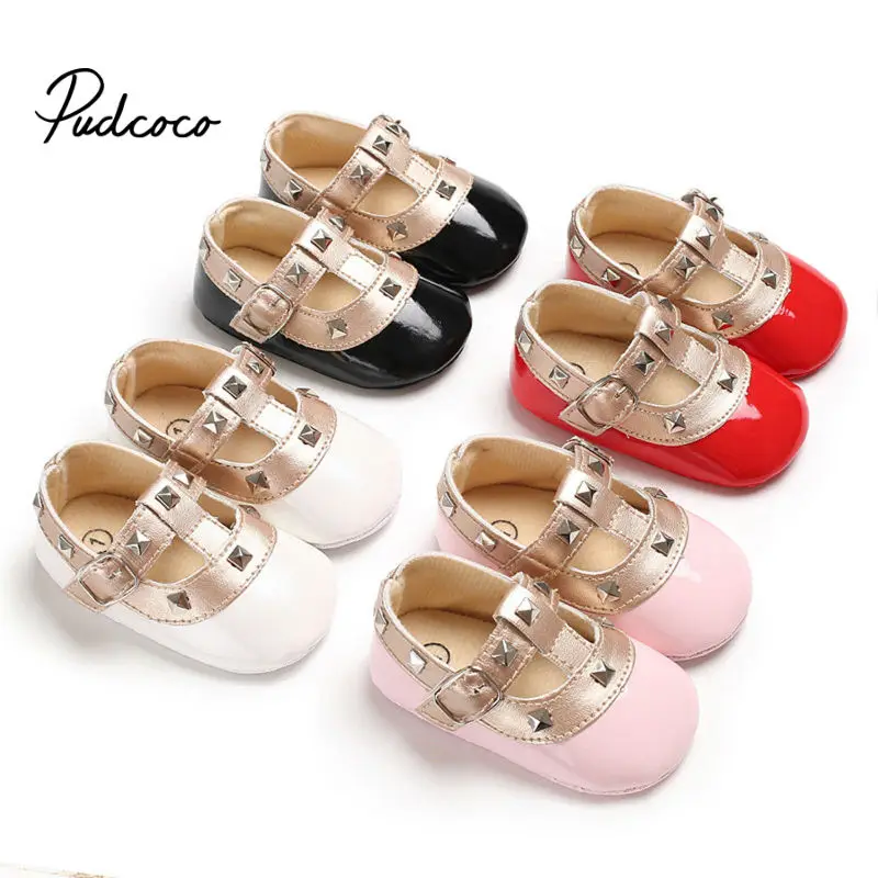 Chaussures en cuir pour filles | Chaussures de princesse, plates, en diamant, printemps-automne 0-18 mois, tendance, nouvelle collection 2019