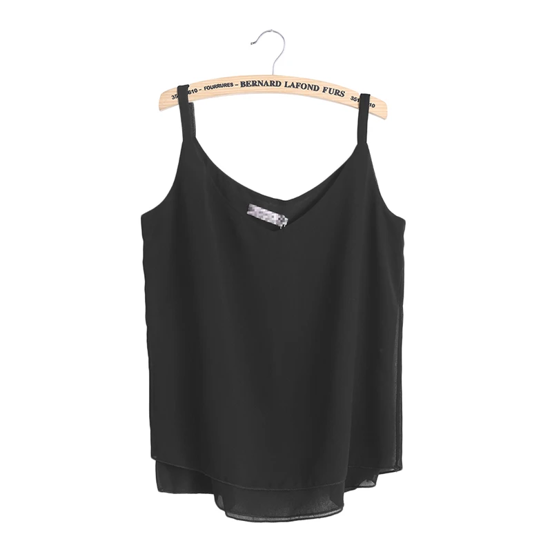 Elegant Women Plain Baggy Sling Camisole V-neck Slim Sexy Tank Tops Solid chiffon cool Cami top tanks woman