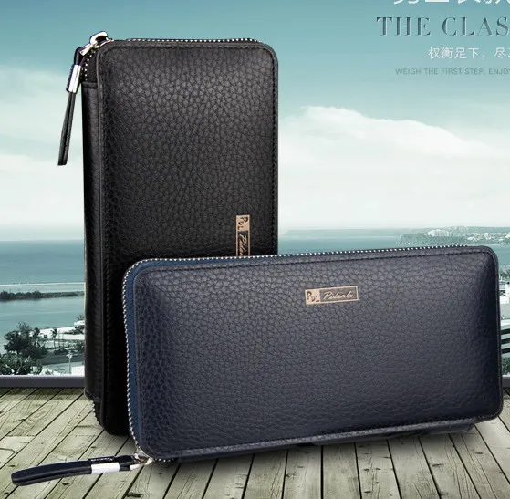 baellerry newest men's business casual multifunction zipper long clutch wallets purse free shipping 1382