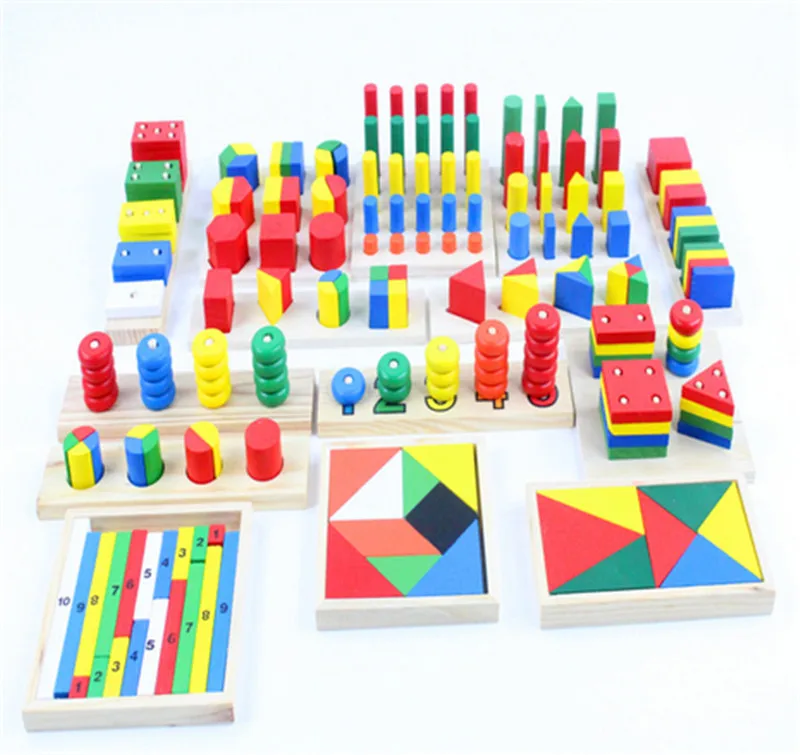 Новая деревянная детская игрушка montessori sensorial игрушки дошкольного образования Дошкольное обучение детей игрушки 14 шт блоки детские подарки