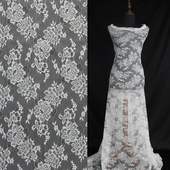 

10 Yards/ Lot 150 CM wide exquisite off white DIY Sewing wedding dress french Chantilly lace fabric wholesale and retail