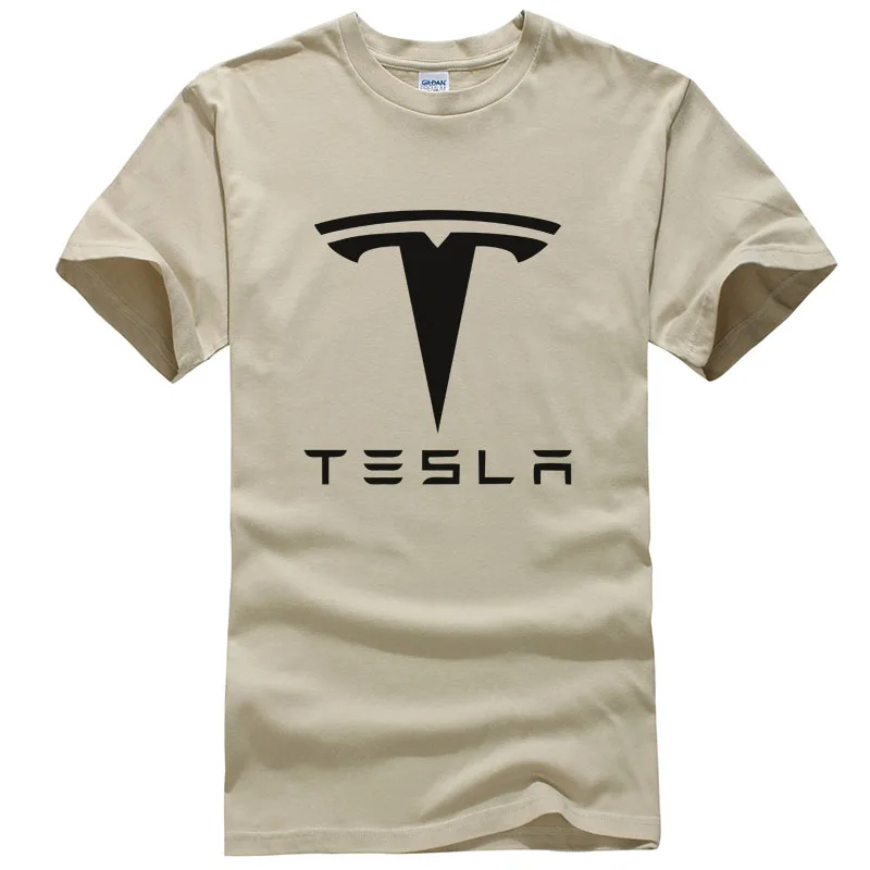 Новинка, Tesla, мужские футболки, короткий рукав, круглый вырез, с буквенным принтом, хлопок, мужские футболки, повседневная футболка для мальчиков, топы, много цветов, T134 - Цвет: Khaki