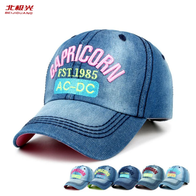 Повседневное Бейсбол Кепки s Для мужчин женщин Snapback Письмо деним Спорт на
