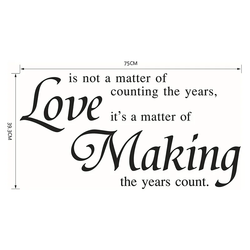 22.8 ��x 12.9�� Liefde Engels Citaat Art Quotes Vinyl