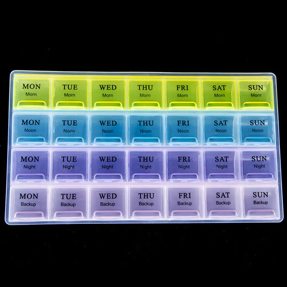 

MENGXIANG 8 Slots Pill Box 7 Days Weekly Tablet Pill Medicine Box Holder Storage Organizer Container Case 2