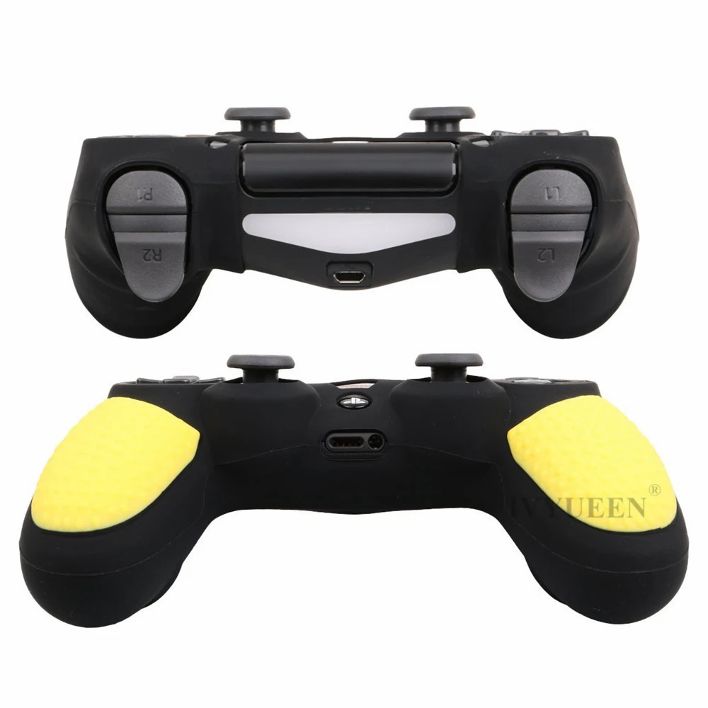 IVYUEEN Противоскользящий силиконовый чехол для Dualshock 4 PS4 DS4 PRO тонкий защитный чехол для контроллера с 2 захватами для большого пальца