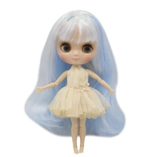 Ледяной обнаженный Мишка blyth кукла Baby blue mix белые волосы прозрачное лицевое соединение тело № 136/6005 Neo BJD игрушка подарок
