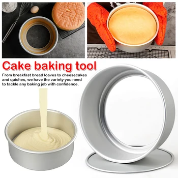 

6/8 Inch Round Deep Loose Base Bottom Aluminum round cake pan Sandwich Cake Baking Tin Pan Mould Box