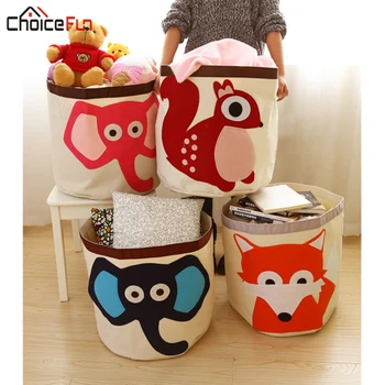 

CHOICEFUN Cute Round Elephant Cartoon Animal Folding Laundry Basket Dirty Clothes Organizer Storage Bag Hamper Laundry Basket