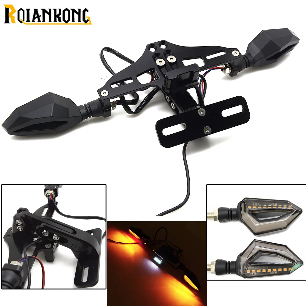 

Motorcycle Fender Eliminator License Plate Holder with LED Light For Yamaha R1 R3 R6 FZ1 FZ6 MT07 MT09 Honda Suzuki GSXR 600 750