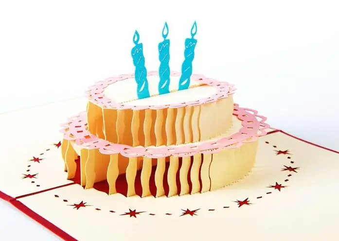 Us 5340 11 Di Scontopiù Nuovo 3d Pop Up Biglietto Di Auguri Fai Da Te Buon Compleanno Pasqua Torta Di San Valentino Candela Regalo Invito Cards