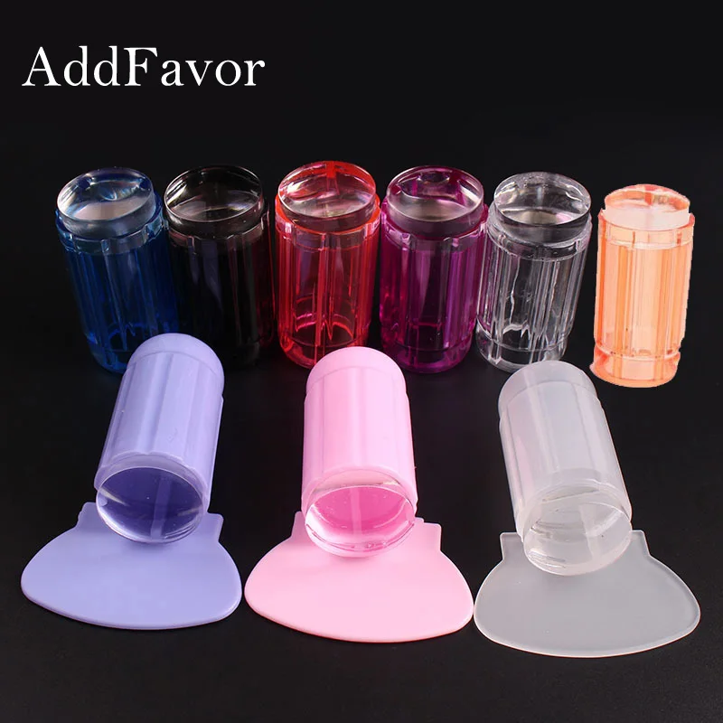 

AddFavor Clear Silicone Nail Stamper Scraper DIY Design Stamping Stamp Plate Kit Nail Art Stencil Print Tools for Manicure