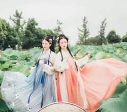 Новый Hanfu древний китайский традиционный костюм женщина в народном стиле Фея наряды Tangsuit Для женщин сценический танцевальный для