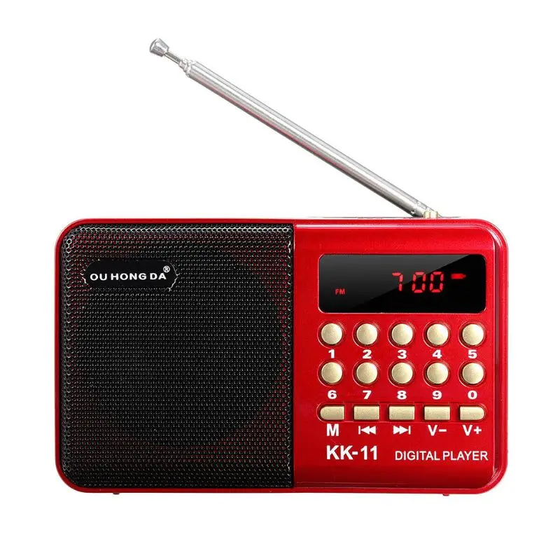 

Premium Rechargeable Mini Portable Handheld K11 Radio Multifunctional Digital FM USB TF MP3 Player Speaker Devices Supplies New