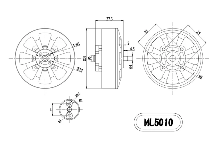 4 шт. GARTT ML 5010 300KV бесщеточный двигатель для T960 T810 RC мультироторный Квадрокоптер Дрон