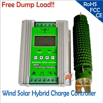 

1000w 12/24V 600W wind+400W solar MPPT hybrid Solar Wind Controller with 3 years warranty LCD Display free dump load