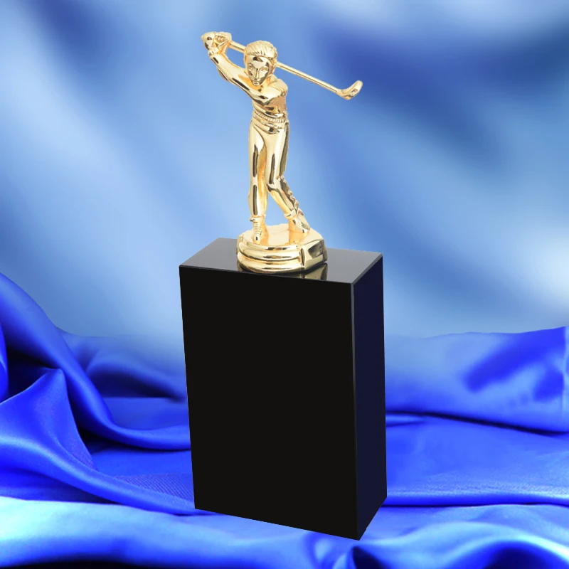 

MTSF012 New Design Playing Golf Shaped Metal Trophy Golf US Open Championship Awards PGA Championship Trophy