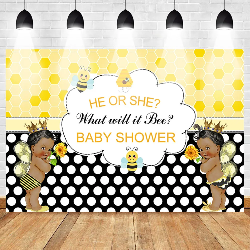 Mocsicka Baby Shower Backdrop For Photography Gender Reveal Theme Background Prince Or Princess Newborn Bee Yellow And Black Background Aliexpress