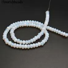 4x6mm Bianco Opalite Pietra Rondelle Del Distanziatore Branelli Allentati 5 fili per lotto