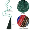 Nuevo collar con borlas de 10 colores para elegir cuentas de cristal con borlas de seda, collares de cristal, collar largo de 90 cm para mujer, regalos de joyería ► Foto 3/6
