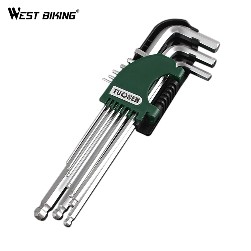 

9PCS Hex Key L Allen Wrench Metric Set Durable Reinforced Toughen Metric Ball Ended Spanner Wrench Kit BIke Bicycle Repair Tools