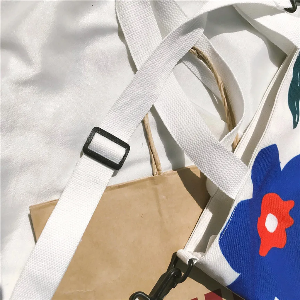 Модные женские холщовые сумки через плечо на молнии с цветочным принтом, сумки-мессенджеры, холщовые сумки на плечо с цветочным принтом June14
