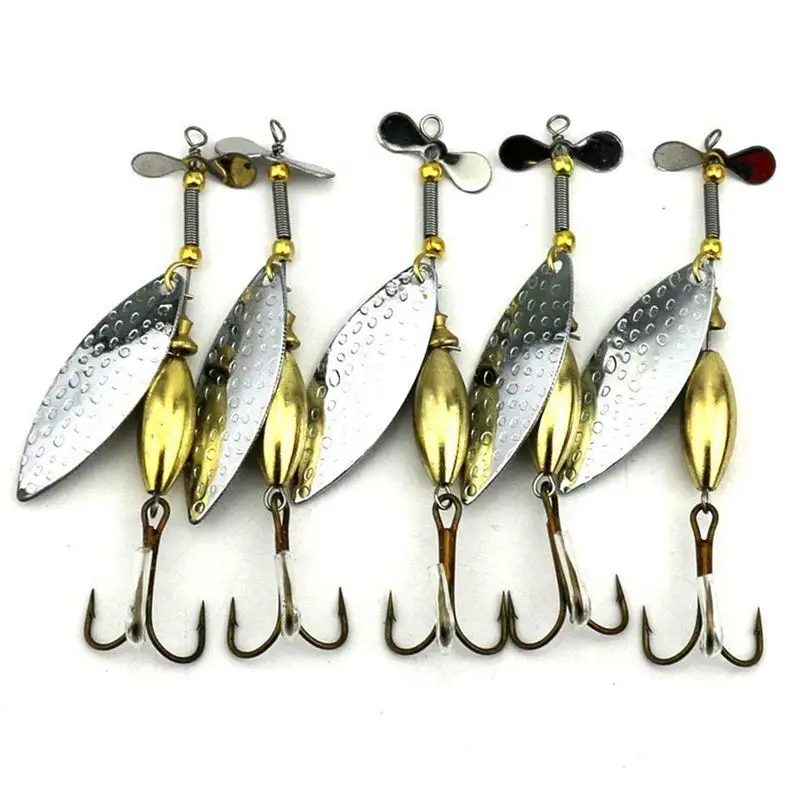 

Lot 5 Sinking Spinner Spoon Bait Fishing Lure Artificial Hard Bait for Trout Bass Pike Fishing Tackle Equipment 15g/9.8cm #8