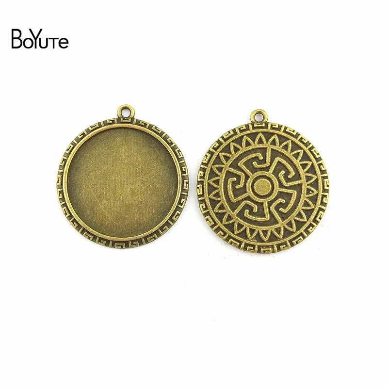 

BoYuTe (20 Pieces/Lot) 30MM Cabochon Base Vintage Accessories Parts Antique Bronze Silver Rome Bezel Pendants for Jewelry Making