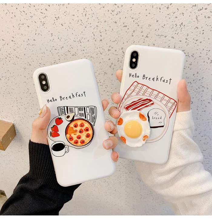 GlamPhoneCase трехмерный чехол для телефона с изображением яйца пиццы iPhone X XS Max XR мягкий