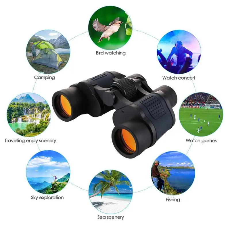 Night Vision 60x60 Zoom HD Waterproof Binoculars Telescope for Outdoor Hunting